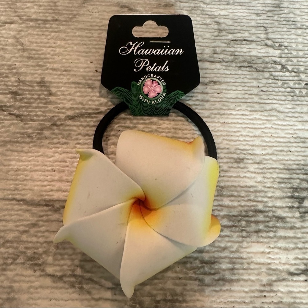 Hawaiian Petals Plumeria‎ Tropical Flower Hair Tie
